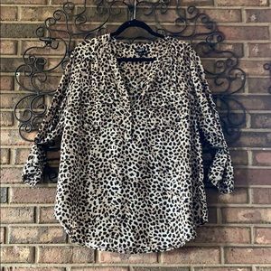 Cheetah chiffon top